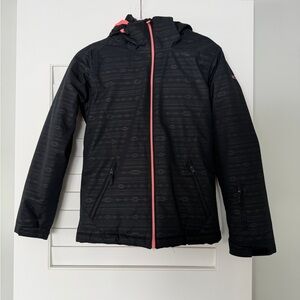 Roxy Black Jacket with Coral Lining